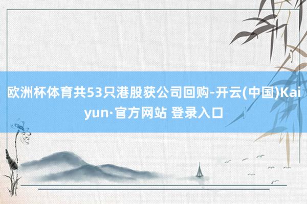 欧洲杯体育共53只港股获公司回购-开云(中国)Kaiyun·官方网站 登录入口