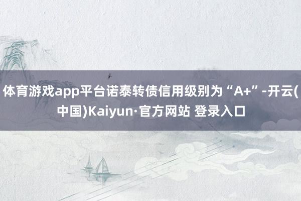 体育游戏app平台诺泰转债信用级别为“A+”-开云(中国)Kaiyun·官方网站 登录入口