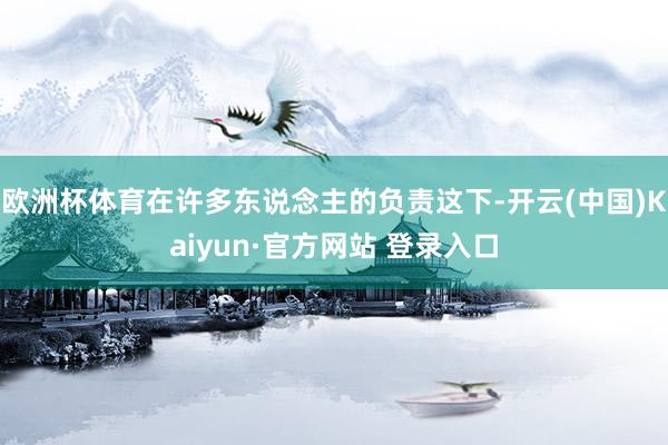 欧洲杯体育在许多东说念主的负责这下-开云(中国)Kaiyun·官方网站 登录入口