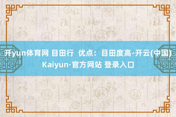 开yun体育网 目田行  优点：目田度高-开云(中国)Kaiyun·官方网站 登录入口