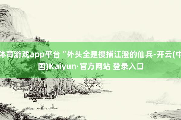 体育游戏app平台“外头全是搜捕江澄的仙兵-开云(中国)Kaiyun·官方网站 登录入口