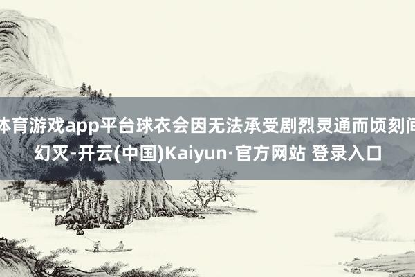 体育游戏app平台球衣会因无法承受剧烈灵通而顷刻间幻灭-开云(中国)Kaiyun·官方网站 登录入口