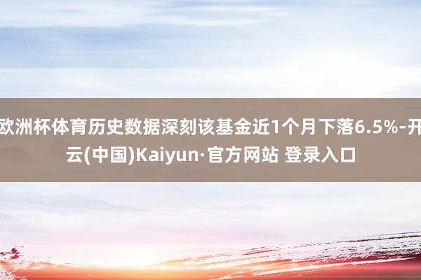 欧洲杯体育历史数据深刻该基金近1个月下落6.5%-开云(中国)Kaiyun·官方网站 登录入口