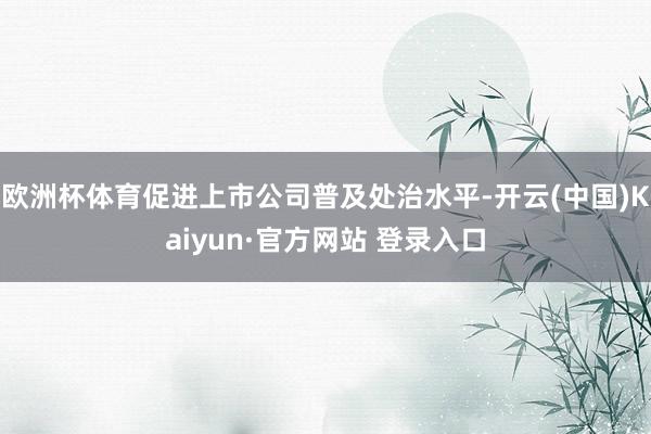 欧洲杯体育促进上市公司普及处治水平-开云(中国)Kaiyun·官方网站 登录入口