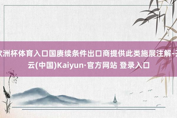 欧洲杯体育入口国赓续条件出口商提供此类施展注解-开云(中国)Kaiyun·官方网站 登录入口