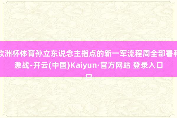 欧洲杯体育孙立东说念主指点的新一军流程周全部署和激战-开云(中国)Kaiyun·官方网站 登录入口