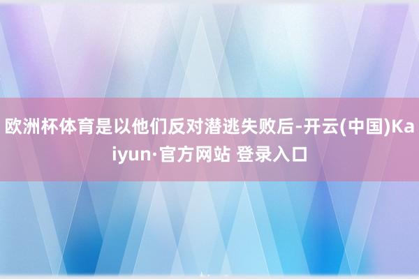 欧洲杯体育是以他们反对潜逃失败后-开云(中国)Kaiyun·官方网站 登录入口