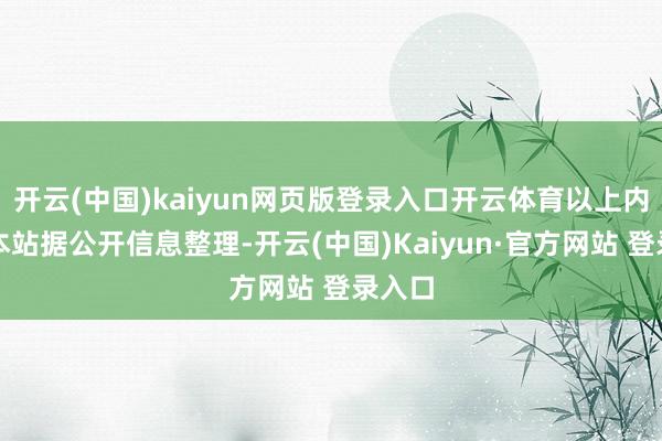 开云(中国)kaiyun网页版登录入口开云体育以上内容为本站据公开信息整理-开云(中国)Kaiyun·官方网站 登录入口