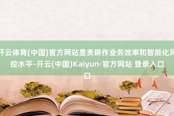 开云体育(中国)官方网站显贵耕作业务效率和智能化风控水平-开云(中国)Kaiyun·官方网站 登录入口