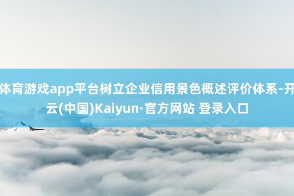 体育游戏app平台树立企业信用景色概述评价体系-开云(中国)Kaiyun·官方网站 登录入口