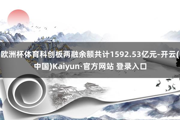 欧洲杯体育科创板两融余额共计1592.53亿元-开云(中国)Kaiyun·官方网站 登录入口